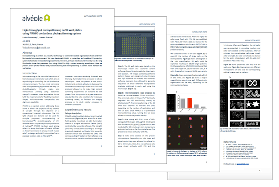 Protocol - Application Note - High-throughput micropatterning in 96 well plates using PRIMO